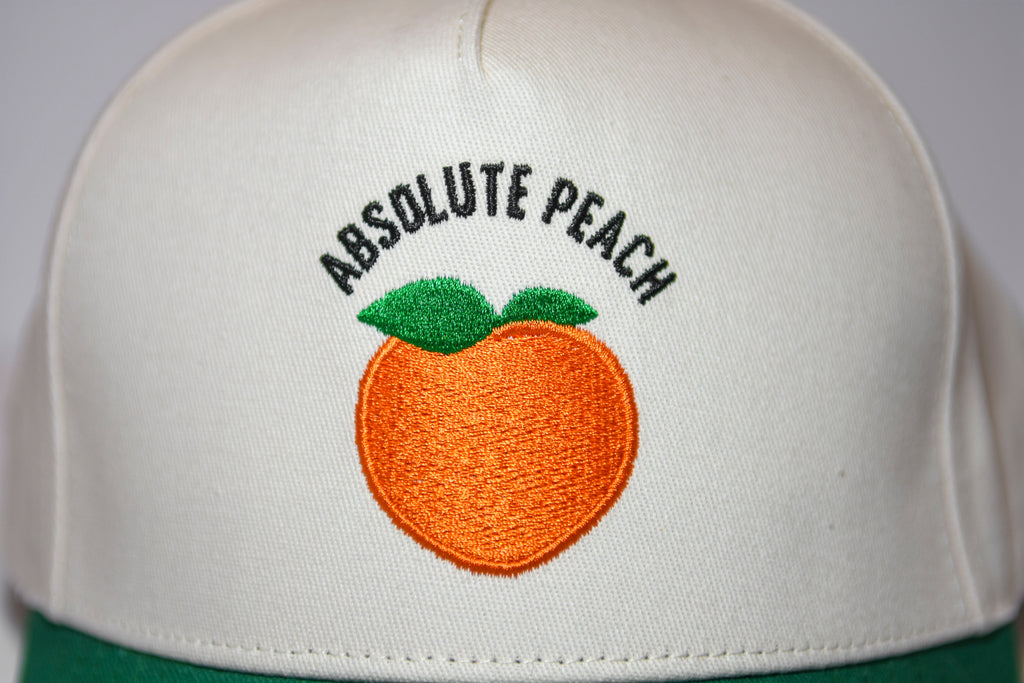 "Absolute Peach" Hat, Front Panel Embroidery